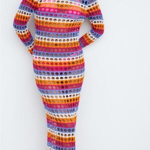 Mango multi-colored crochet dress / cover-up size 2, never worn